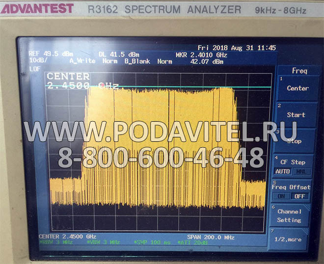 Тестирование частоты RC2.4G - 2400-2500 - 40dbm / 10W Тестирование частоты RC2.4G - 2400-2500 - 40dbm / 10W
